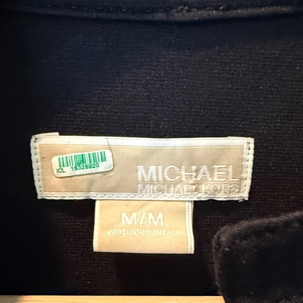 % Michael Kors Medium Black Jacket with Gold Zippers